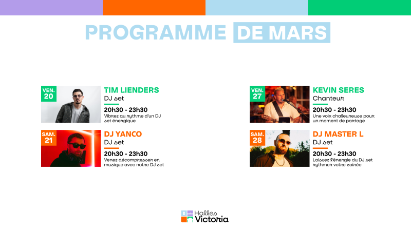 PROGRAMME DE LA SEMAINE AUX HALLES VICTORIA À HYÈRES : DJ SET & CONCERT LIVE