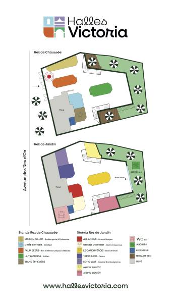 PLAN LES HALLES VICTORIA À HYERES STANDS DE RESTAURATION