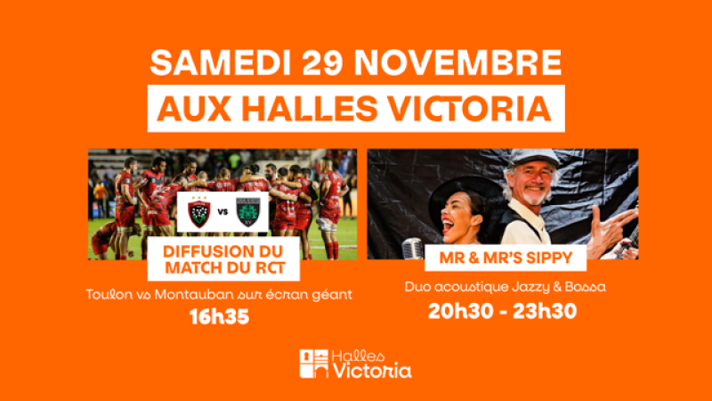 Match du RCT sur écran géant & concert Mr & Mrs Sippy – Samedi 29 novembre